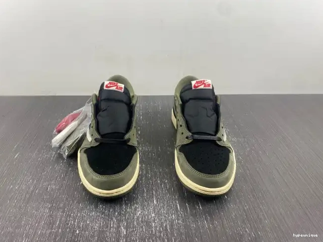 HYPE DM7866-002 AIR LOW JORDAN OG TRAVIS 1 'BLACK SP SCOTT OLIVE' X 0429